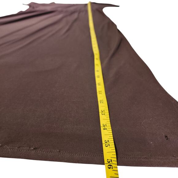 Chicos Womens Maxi Dress Size Large Chocolate Brown Cold Shoulder Stretch Travel - Picture 15 of 15